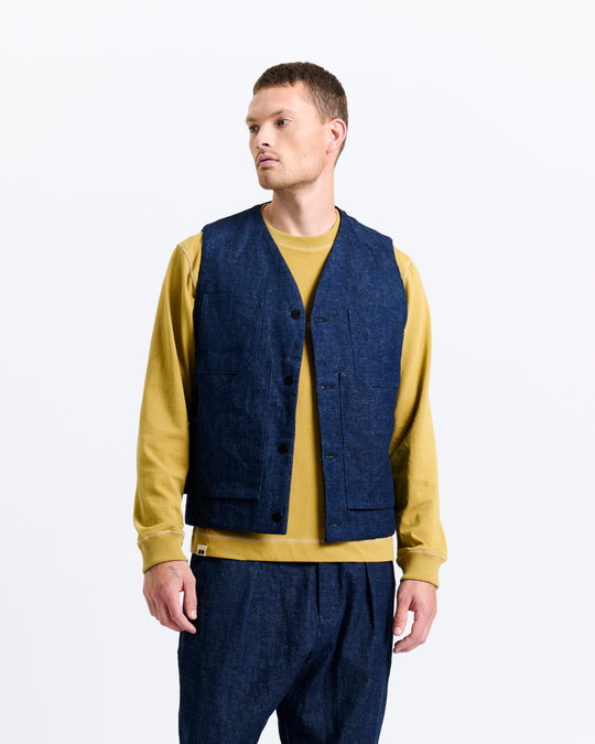 New Optimist menswear Baam | Denim padded vest Vest