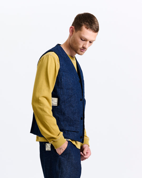 New Optimist menswear Baam | Denim padded vest Vest