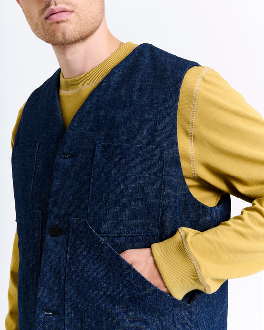 New Optimist menswear Baam | Denim padded vest Vest