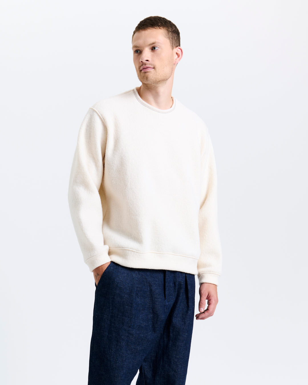 New Optimist menswear Cadz | Oversized wool crewneck Crewneck