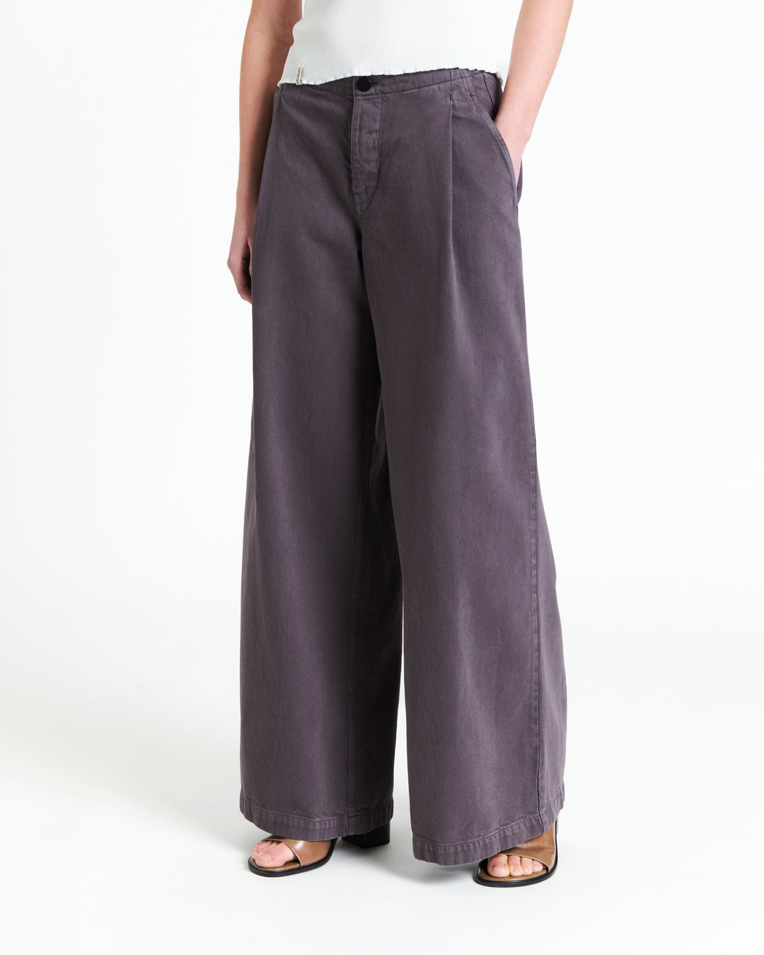 New Optimist womenswear Eeth | Wide-leg pleated pant Pants