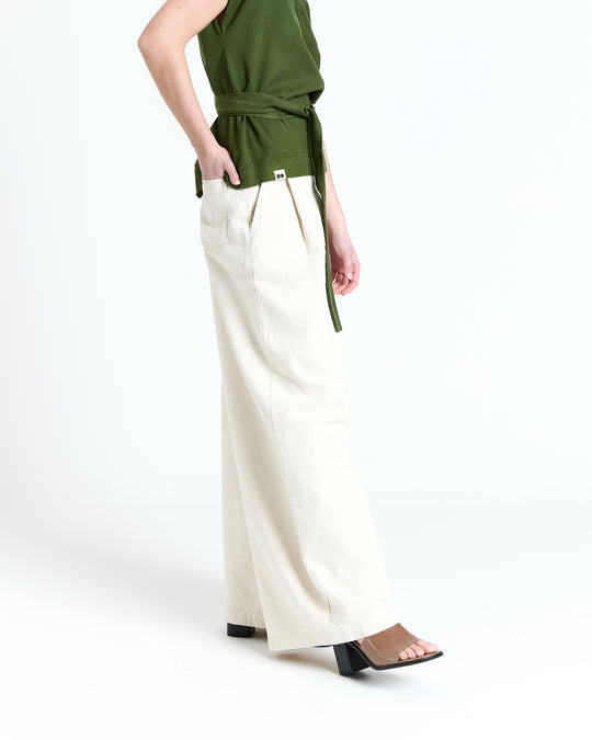 New Optimist womenswear Eeth | Wide-leg pleated pant Pants