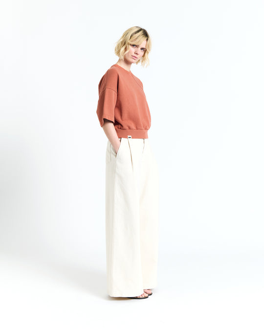 New Optimist womenswear Eeth | Wide-leg pleated pant Pants