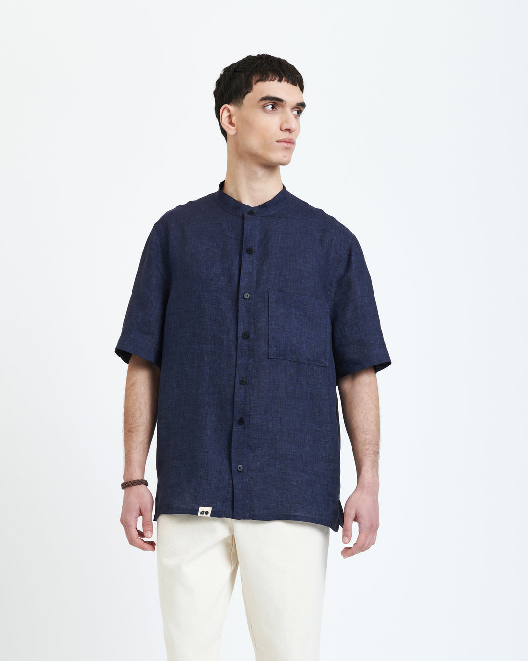 New Optimist menswear Gessetto | Linnen short-sleeve shirt Blouse