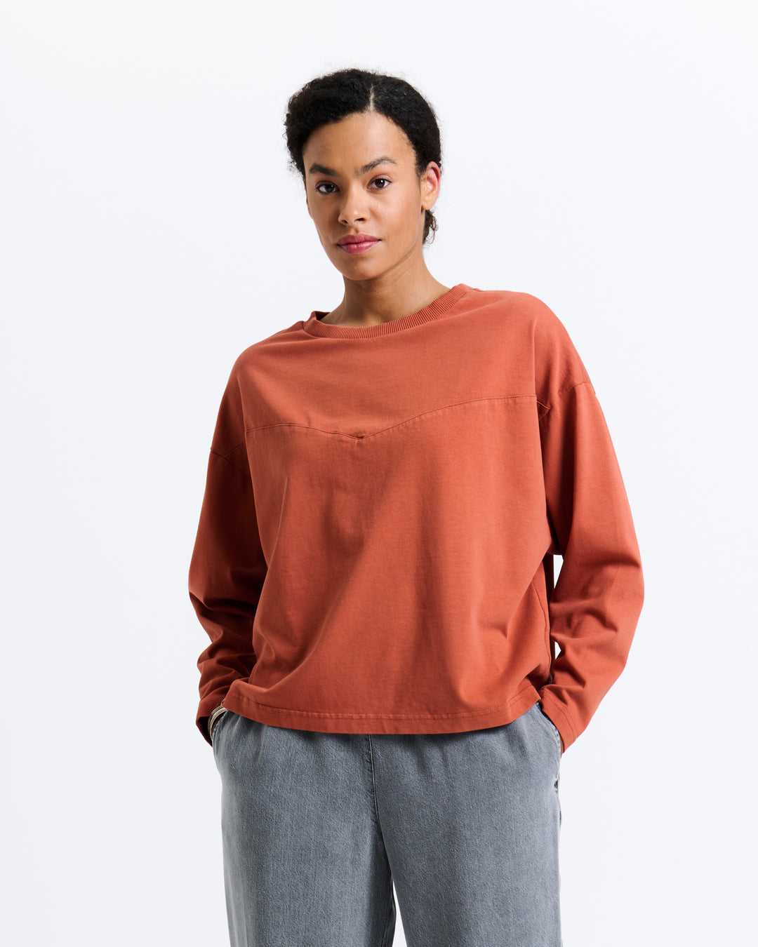 New Optimist womenswear Gras | Sculpt silhouette longsleeve Shirt