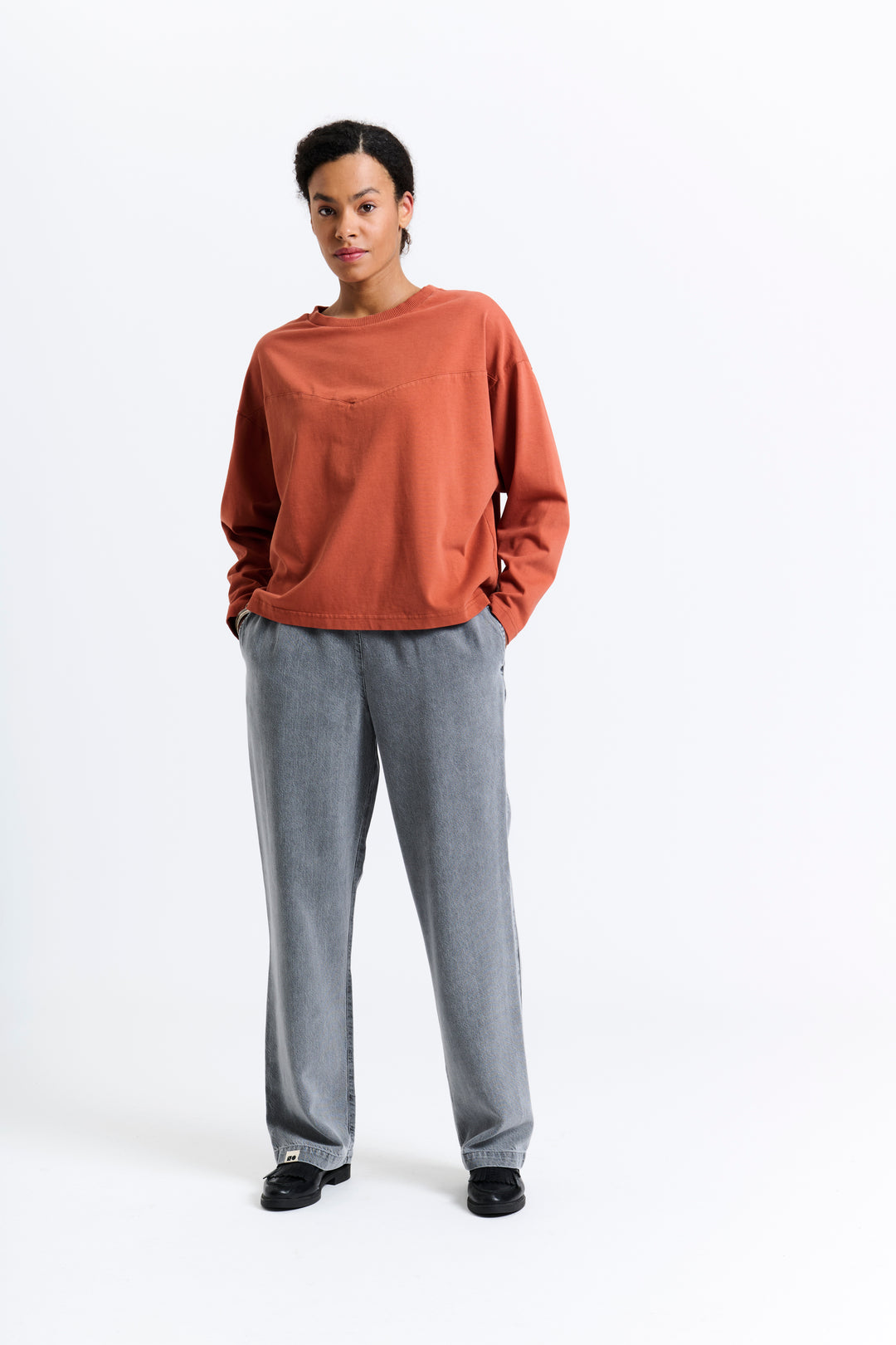 New Optimist womenswear Gras | Sculpt silhouette longsleeve Shirt