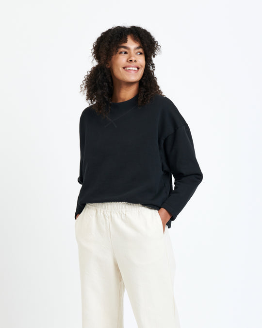 New Optimist womenswear Lilli | Coverstitch detail sweater Crewneck