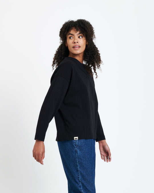 New Optimist womenswear Respiro | Coverstitch detail longsleeve Crewneck