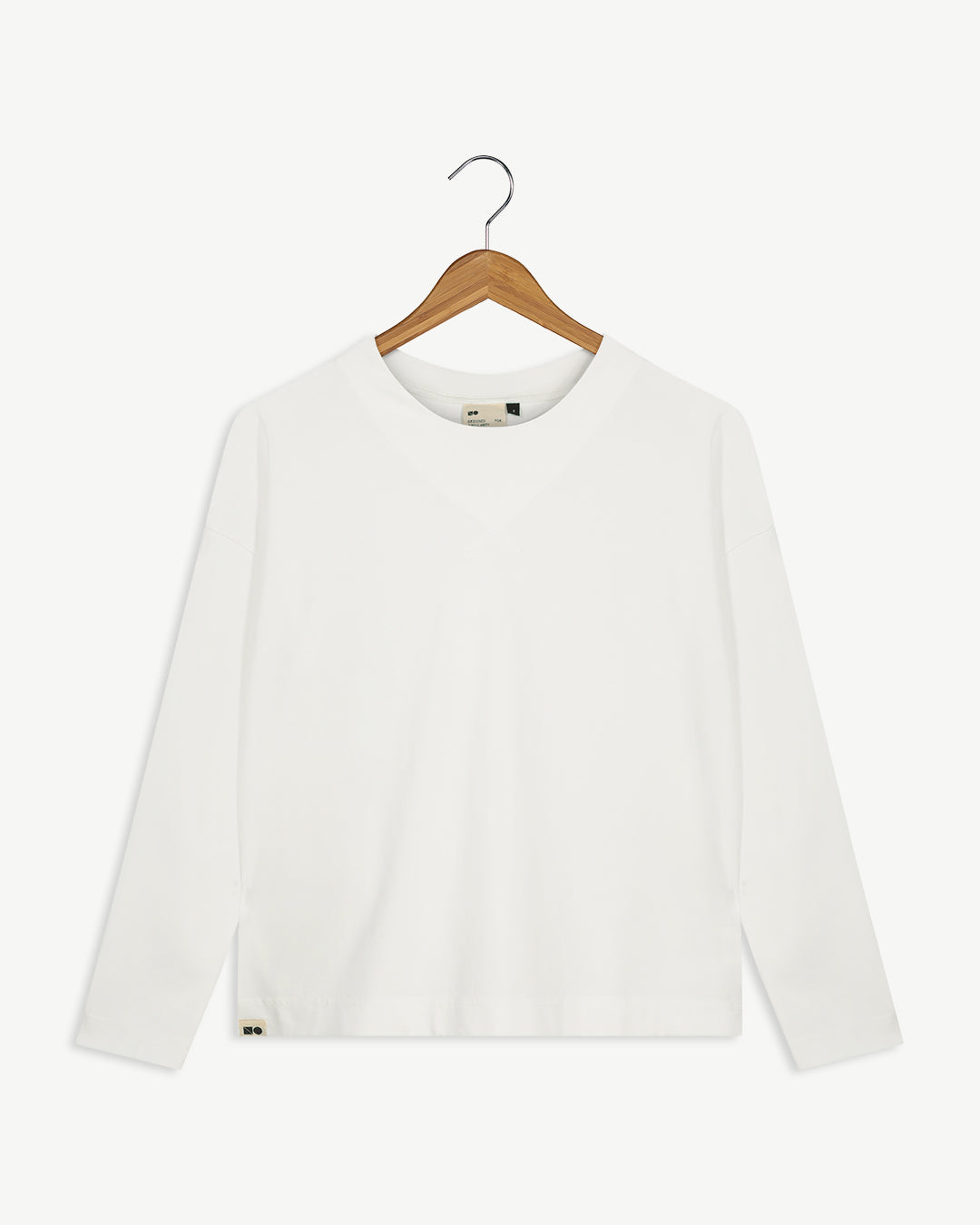 New Optimist womenswear Respiro | Coverstitch detail longsleeve Longsleeve OPTIC WHITE