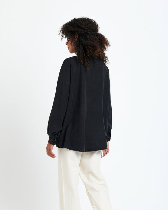New Optimist womenswear stone-washed shirt slanted pocket Shirt