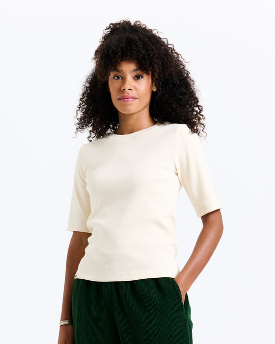 New Optimist womenswear Spa | Regular 3/4 ribbed tee T-shirt