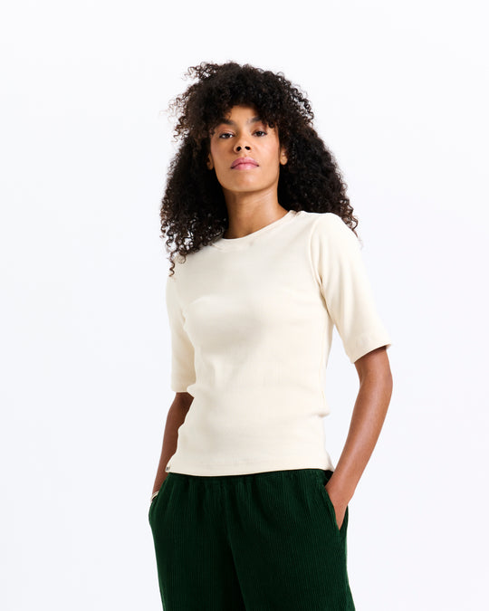 New Optimist womenswear Spa | Regular 3/4 ribbed tee T-shirt