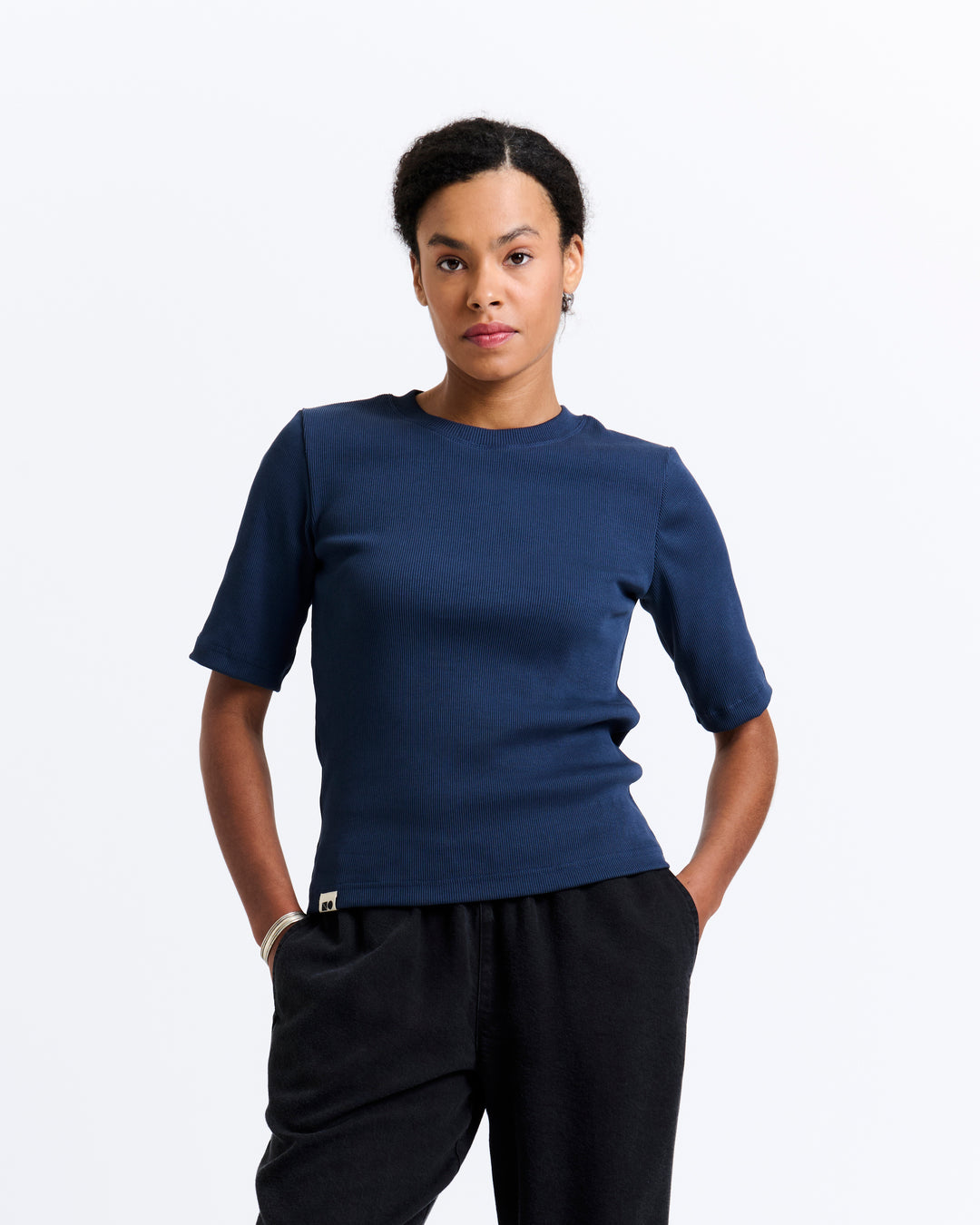 New Optimist womenswear Spa | Regular 3/4 ribbed tee T-shirt