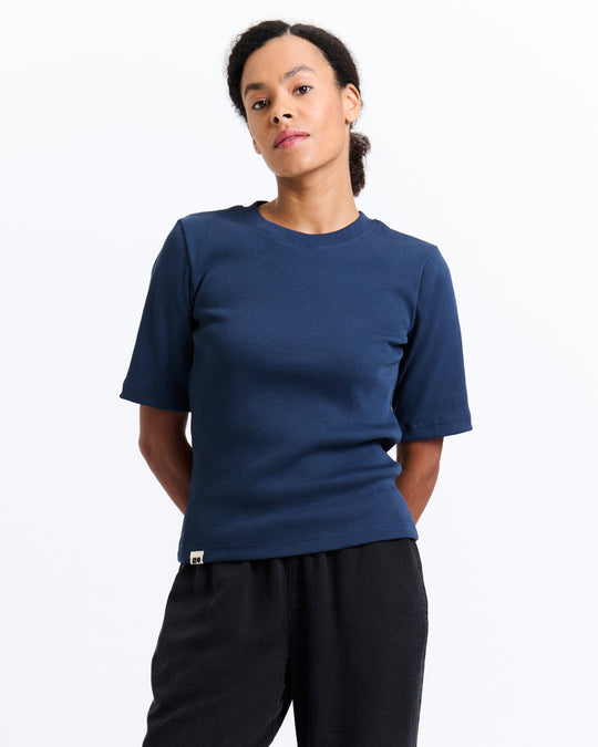 New Optimist womenswear Spa | Regular 3/4 ribbed tee T-shirt