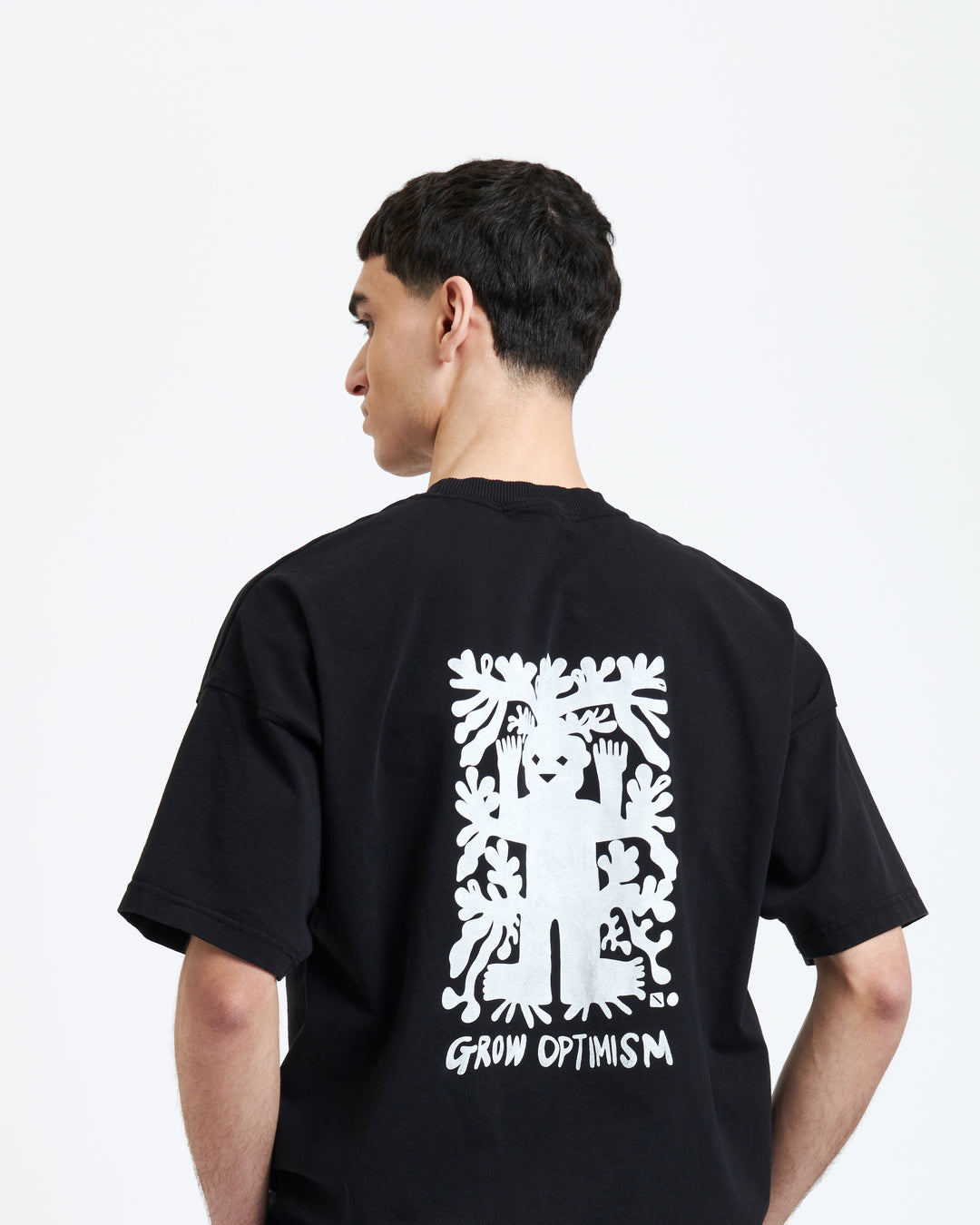New Optimist menswear Spiaggia | Relaxed T-shirt 'Grow Optimism' backprint T-shirt