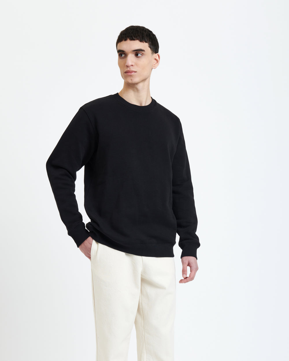 New Optimist menswear Ulivo | Regular fit crewneck w/ backslash detail Crewneck