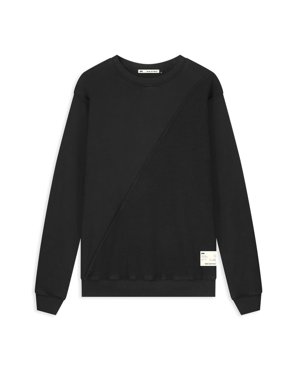 New Optimist menswear Ulivo | Regular fit crewneck w/ backslash detail Crewneck