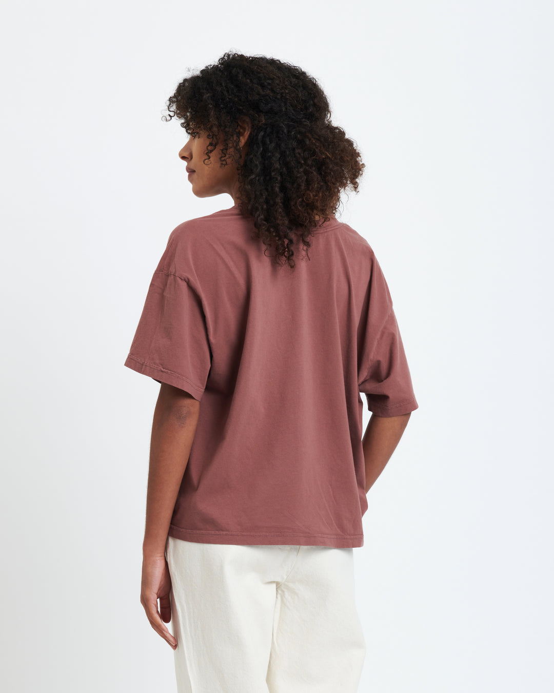 New Optimist womenswear V-neck garment dyed T-shirt T-shirt