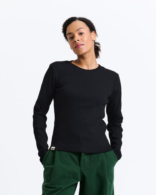 New Optimist womenswear Woud | Regular LS ribbed tee Longsleeve