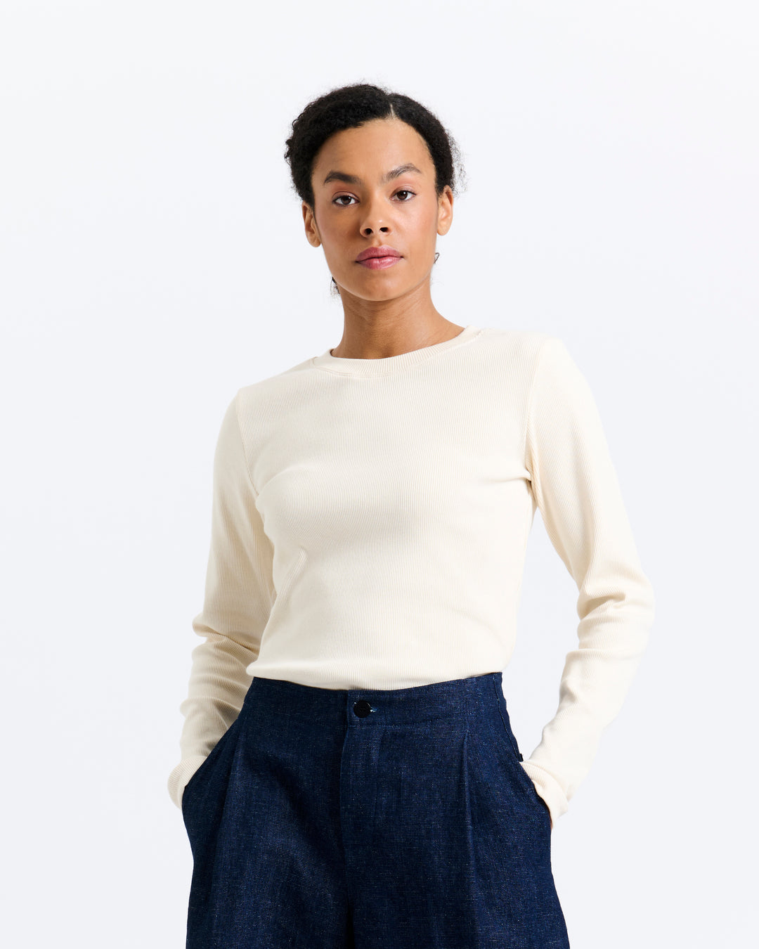 New Optimist womenswear Woud | Regular LS ribbed tee Longsleeve